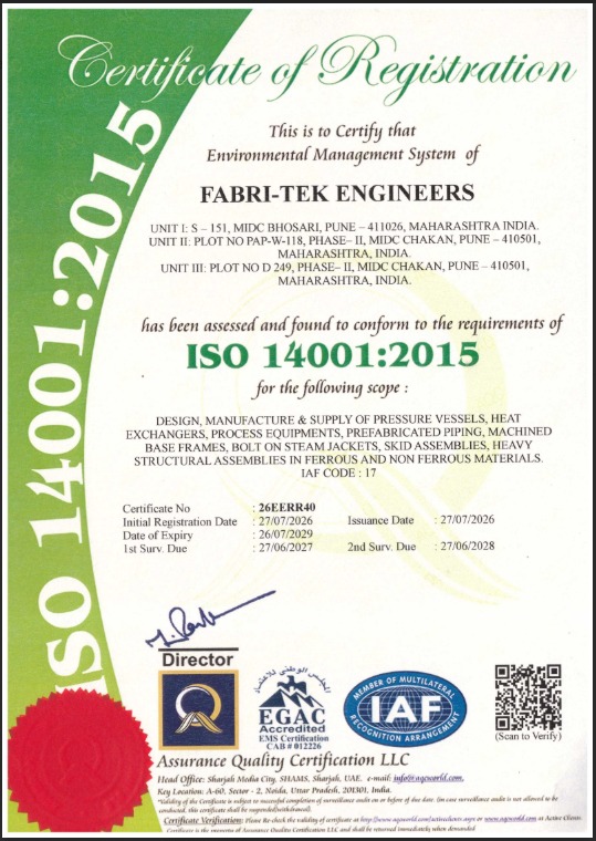 ISO Certification Fabri-Tek Engineers