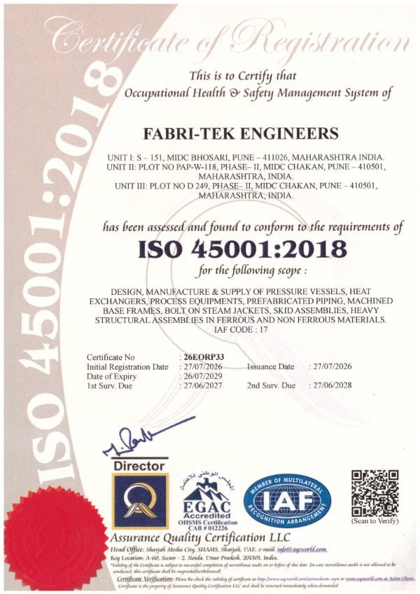 ISO Certification Fabri-Tek Engineers
