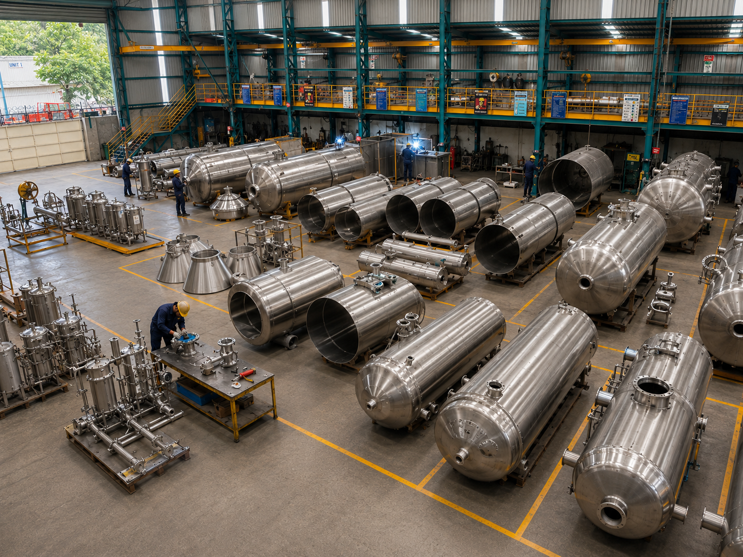 Welding and inspection for industrial equipment fabrication